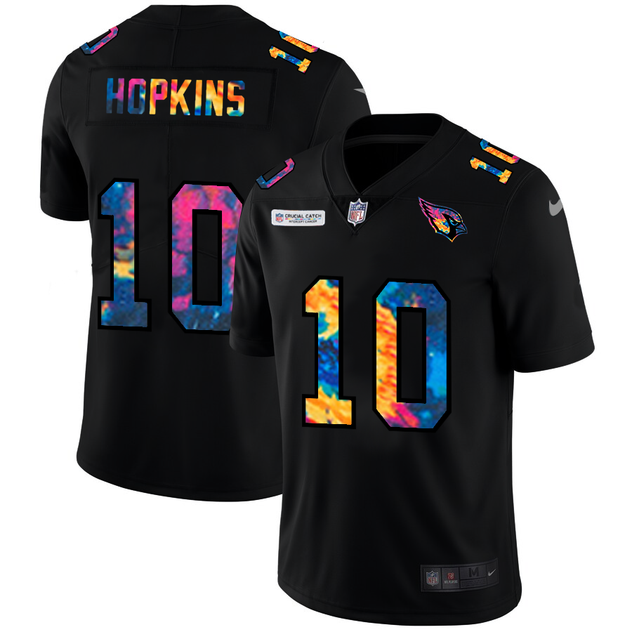 NFL Arizona Cardinals #10 DeAndre Hopkins Men Nike MultiColor Black 2020 Crucial Catch Vapor Untouchable Limited Jersey->los angeles chargers->NFL Jersey